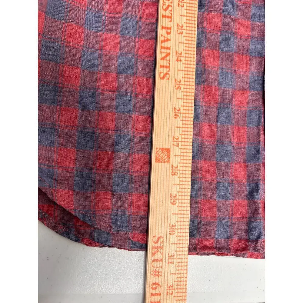 Banana Republic 100% Linen Camden Fit Shirt Men's Sz L Preppy Business Casual